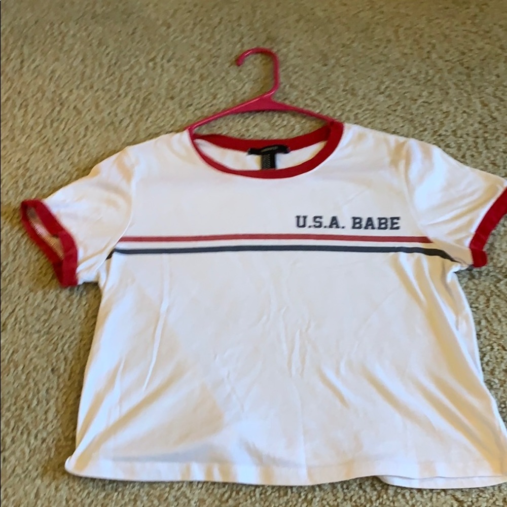 Cropped USA tee
